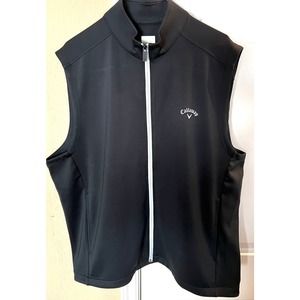 Callaway Sleeveless Golf Vest Mens Black Weather Tech Series Sz L